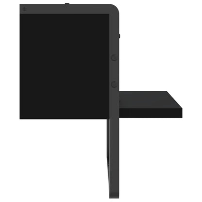 vidaXL Étagère murale avec tringle Noir 30x25x30 cm