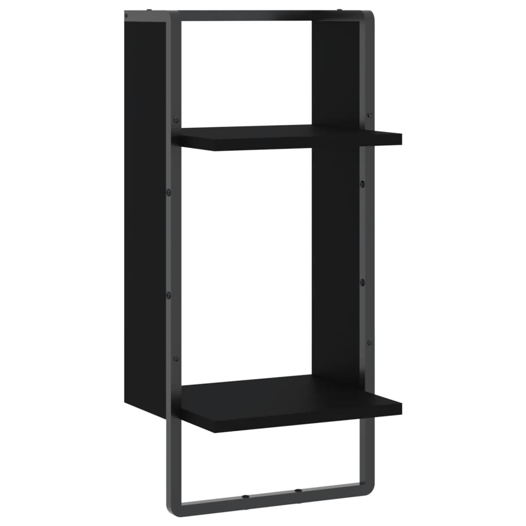 vidaXL Étagère murale avec tringle Noir 30x25x65 cm