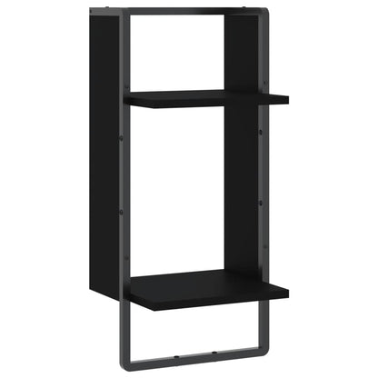 vidaXL Étagère murale avec tringle Noir 30x25x65 cm