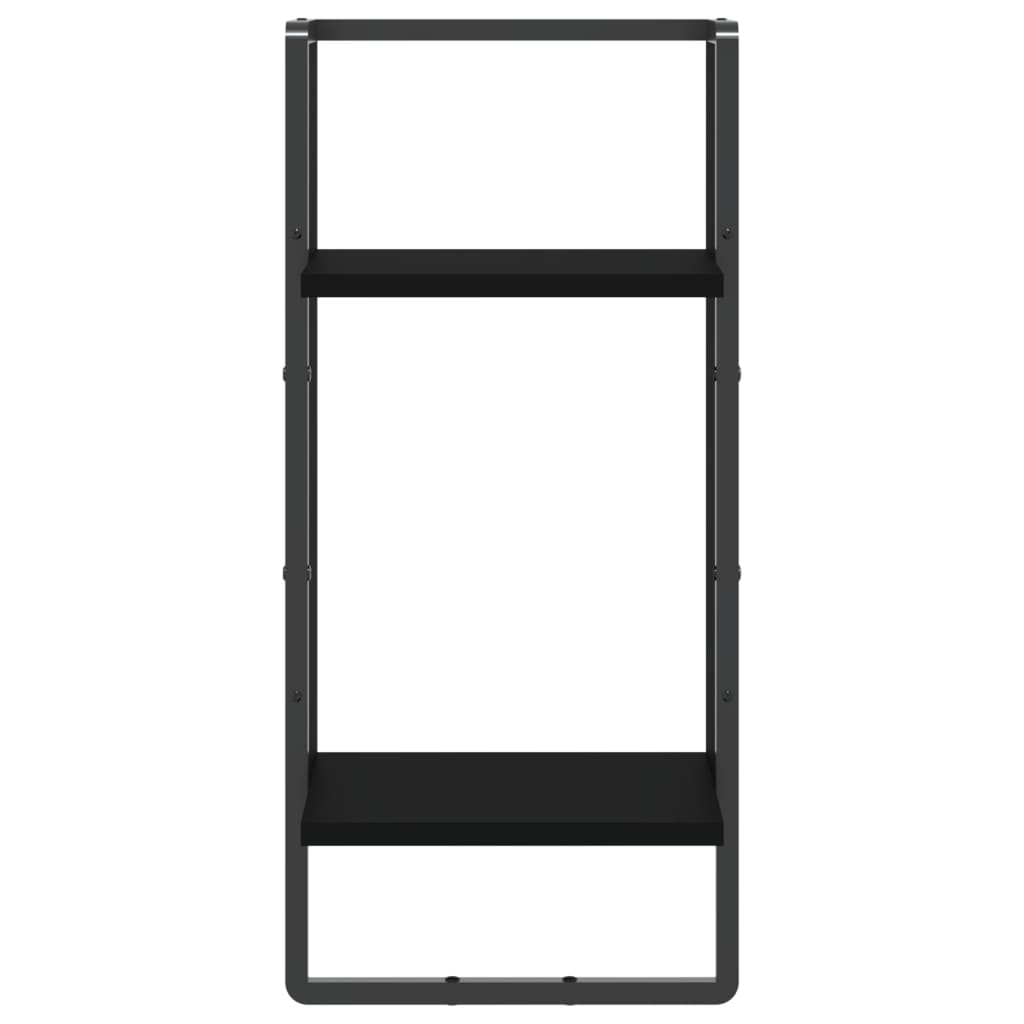 vidaXL Étagère murale avec tringle Noir 30x25x65 cm