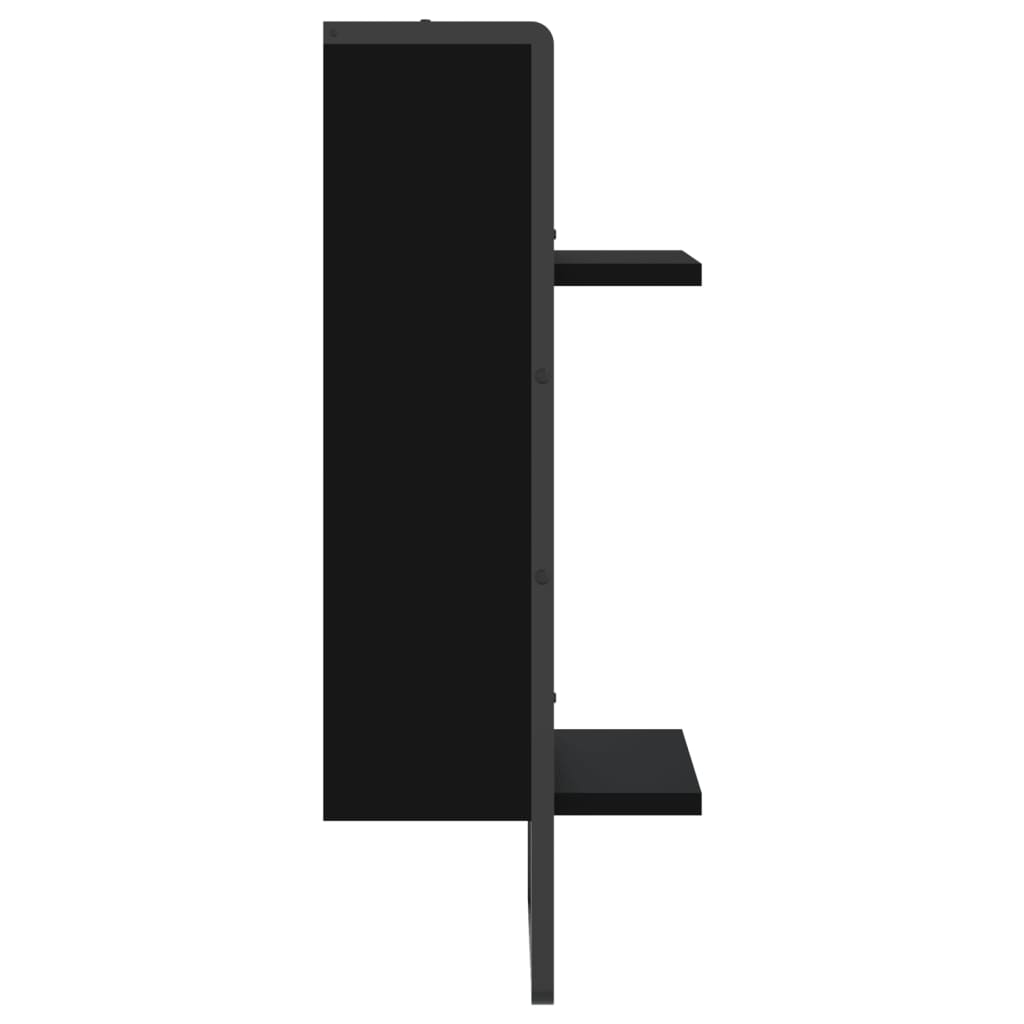 vidaXL Étagère murale avec tringle Noir 30x25x65 cm