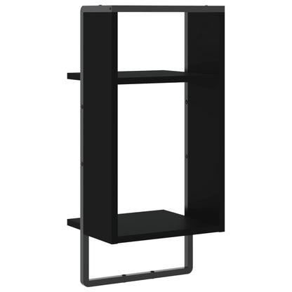 vidaXL Étagère murale avec tringle Noir 30x25x65 cm