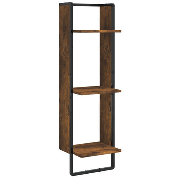 vidaXL Wandregal 3 Fächer Räuchereiche 30x25x100 cm Holzwerkstoff