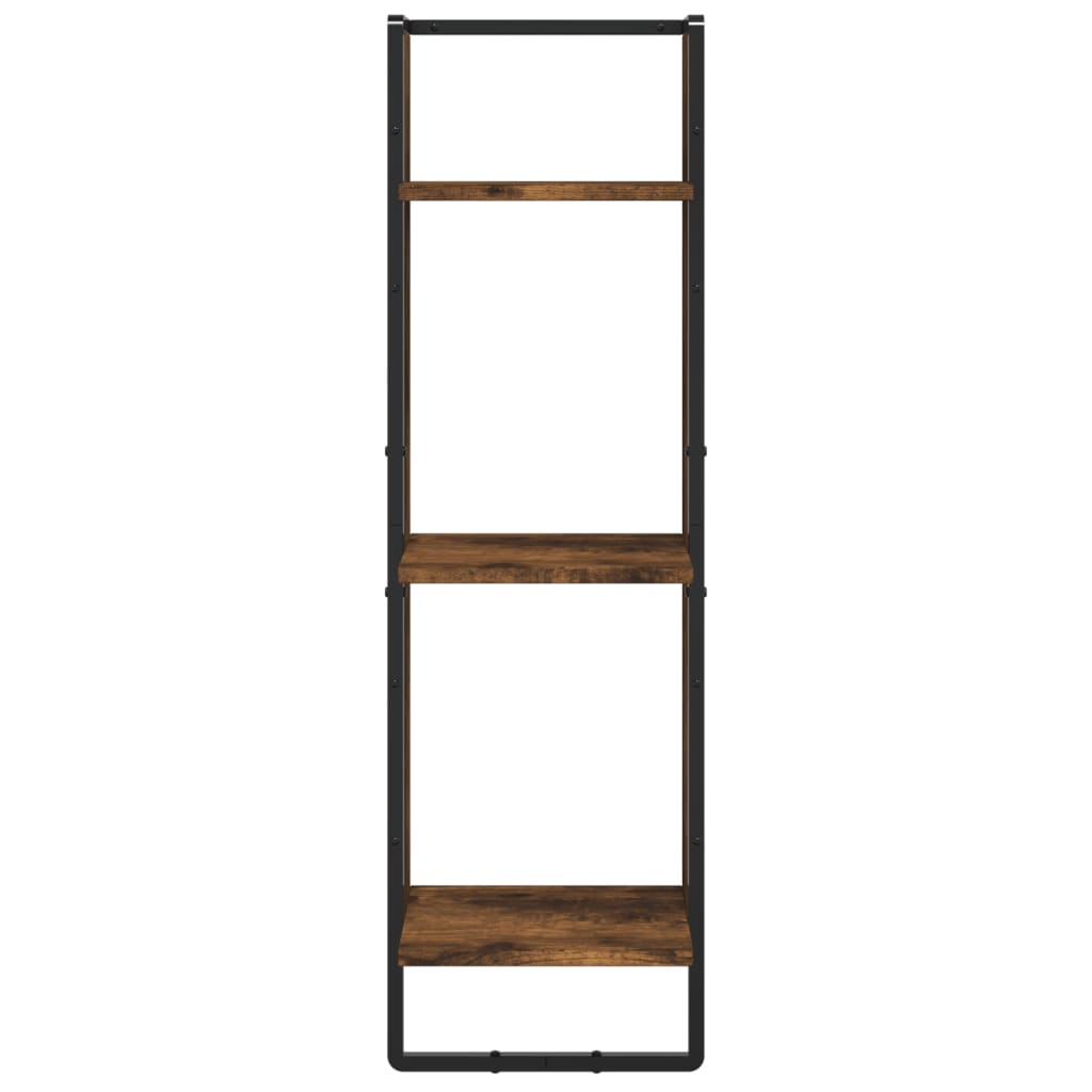 vidaXL Wandregal 3 Fächer Räuchereiche 30x25x100 cm Holzwerkstoff