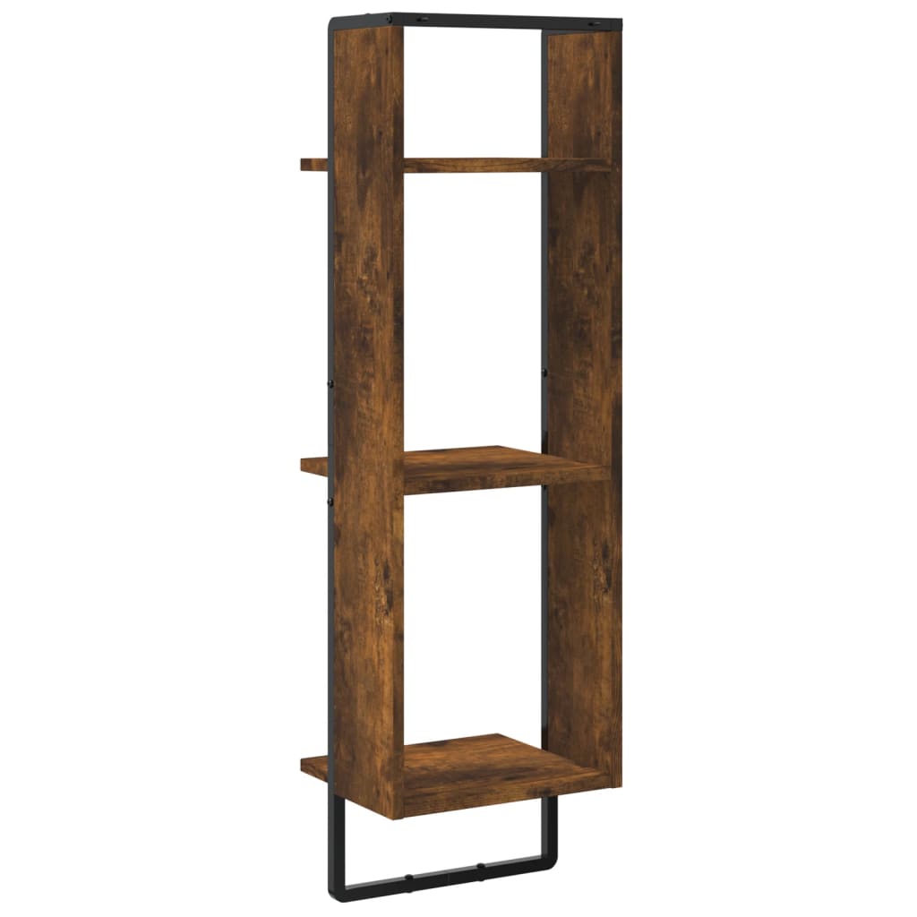 vidaXL Wandregal 3 Fächer Räuchereiche 30x25x100 cm Holzwerkstoff