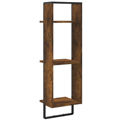 vidaXL Wandregal 3 Fächer Räuchereiche 30x25x100 cm Holzwerkstoff