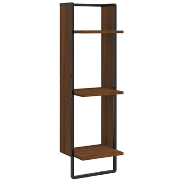 vidaXL Wandregal 3 Fächer Braun Eichen-Optik 30x25x100cm Holzwerkstoff