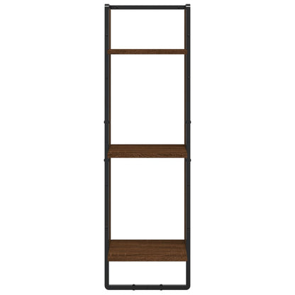 vidaXL Wandregal 3 Fächer Braun Eichen-Optik 30x25x100cm Holzwerkstoff