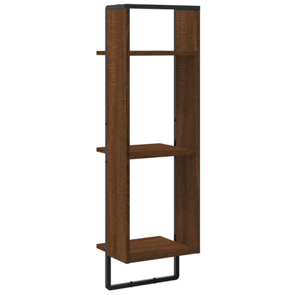 vidaXL Wandregal 3 Fächer Braun Eichen-Optik 30x25x100cm Holzwerkstoff