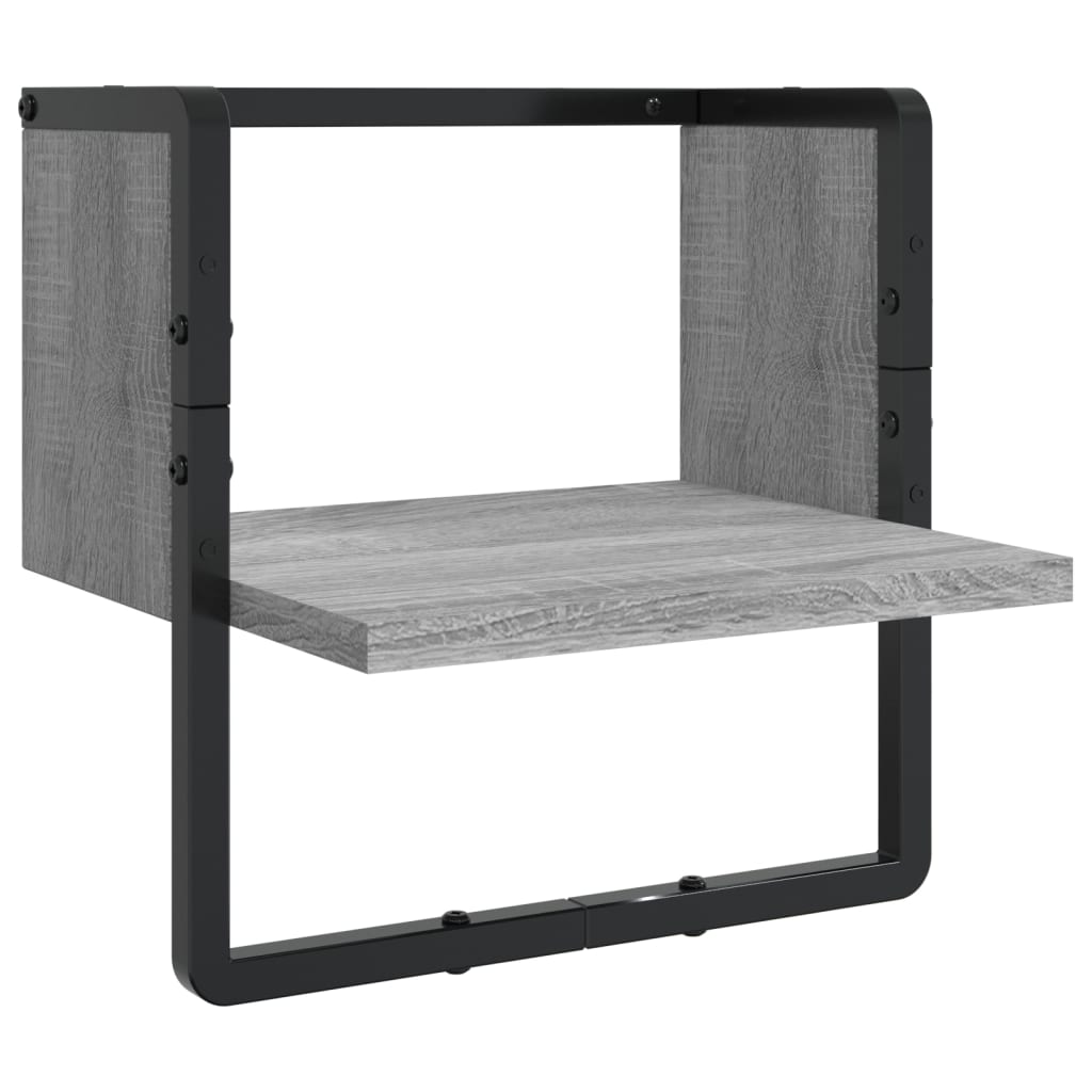vidaXL Kit de 4 étagères murales avec tringles gris Sonoma en bois d'ingénierie