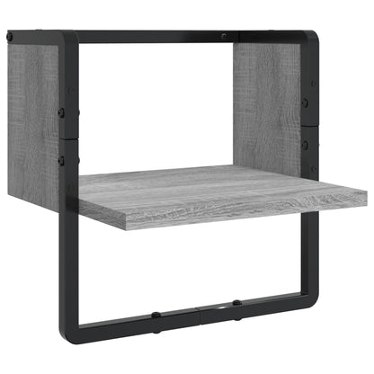 vidaXL Kit de 4 étagères murales avec tringles gris Sonoma en bois d'ingénierie
