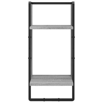 vidaXL Kit de 4 étagères murales avec tringles gris Sonoma en bois d'ingénierie