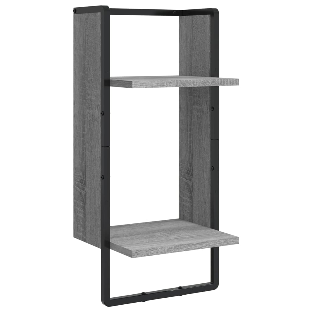 vidaXL Kit de 4 étagères murales avec tringles gris Sonoma en bois d'ingénierie