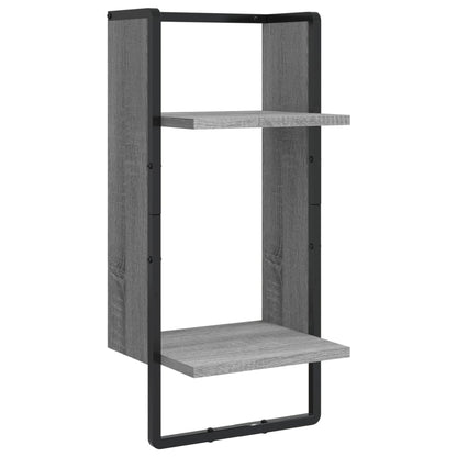 vidaXL Kit de 4 étagères murales avec tringles gris Sonoma en bois d'ingénierie