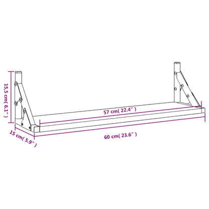 vidaXL Wandregale 2 Stk. Sonoma-Eiche 60x15x15,5 cm