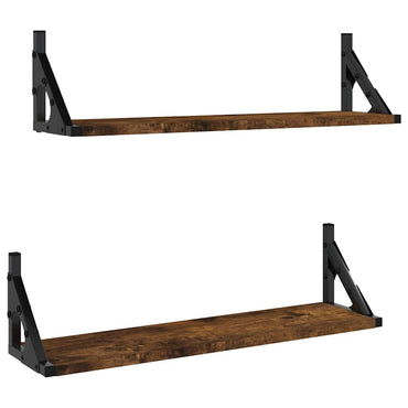 vidaXL Étagères murales 2 pcs Chêne fumé 60x15x15,5 cm
