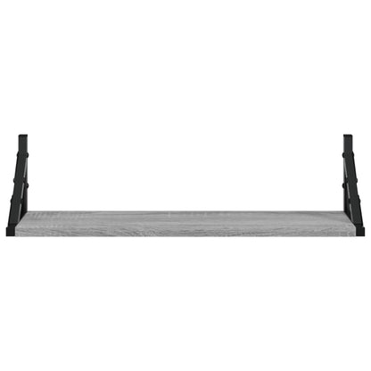 vidaXL Wandregale 2 Stk. Grau Sonoma 60x15x15,5 cm