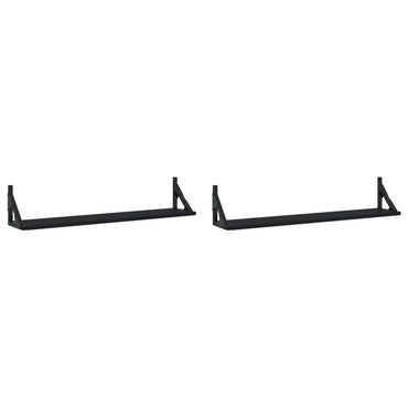 vidaXL Wandregale 2 Stk. Schwarz 80x15x15,5 cm Holzwerkstoff