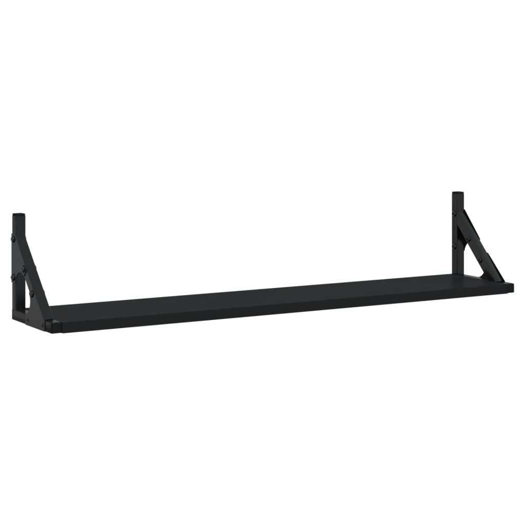 vidaXL Wandregale 2 Stk. Schwarz 80x15x15,5 cm Holzwerkstoff