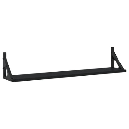 vidaXL Wandregale 2 Stk. Schwarz 80x15x15,5 cm Holzwerkstoff