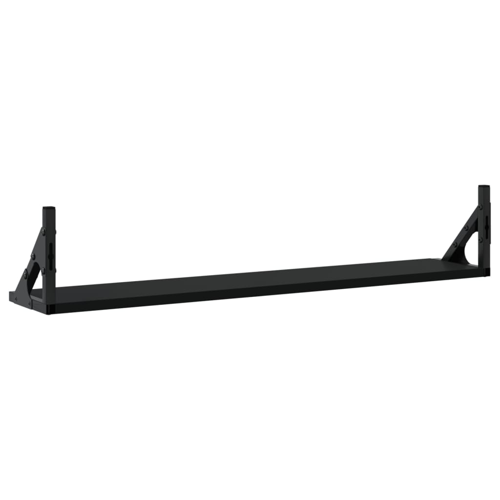 vidaXL Wandregale 2 Stk. Schwarz 80x15x15,5 cm Holzwerkstoff
