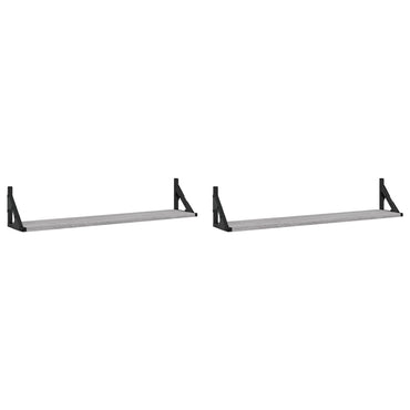 vidaXL Étagères murales 2 pcs Gris Sonoma 80x15x15,5 cm Aggloméré