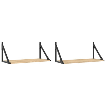 vidaXL Étagères murales 2 pcs Chêne Sonoma 60x25x25,5 cm Aggloméré