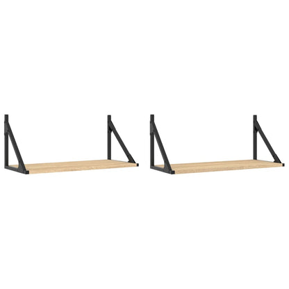 vidaXL Étagères murales 2 pcs Chêne Sonoma 60x25x25,5 cm Aggloméré