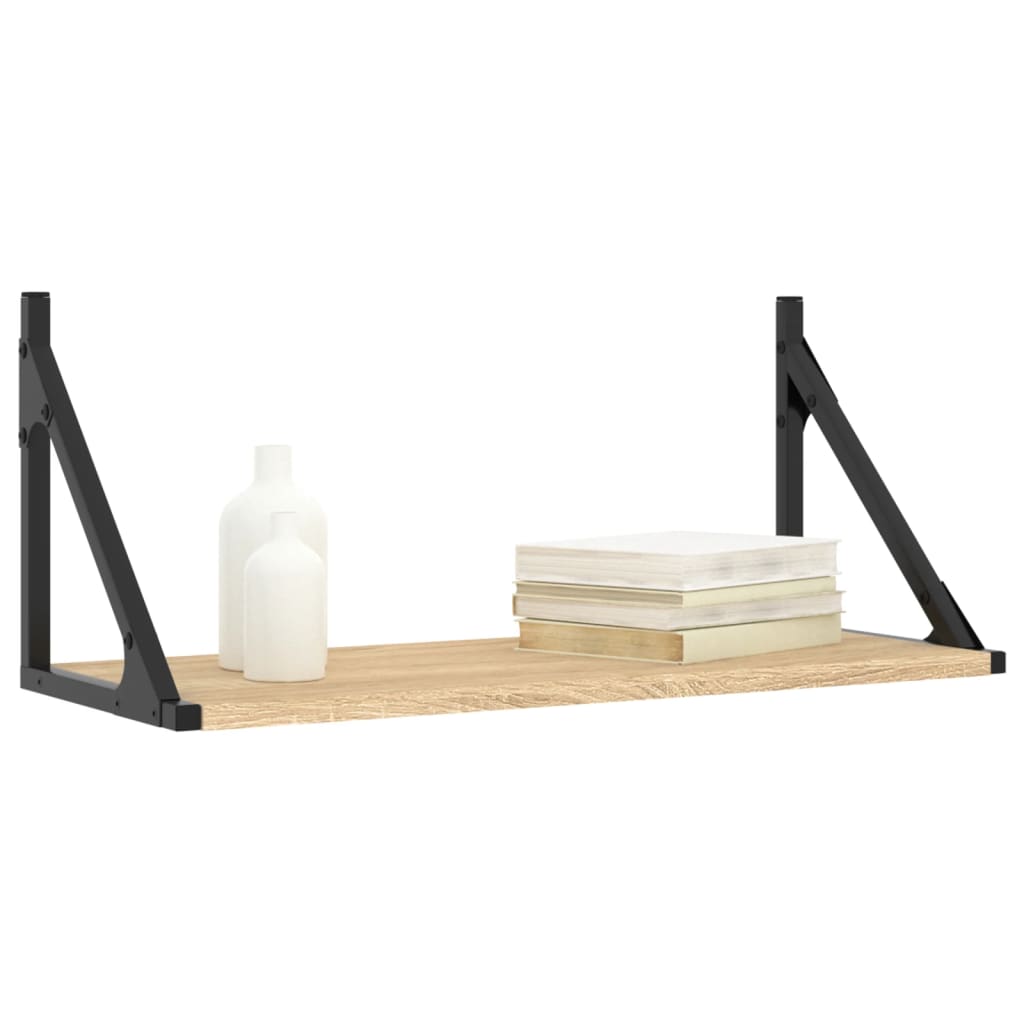 vidaXL Étagères murales 2 pcs Chêne Sonoma 60x25x25,5 cm Aggloméré