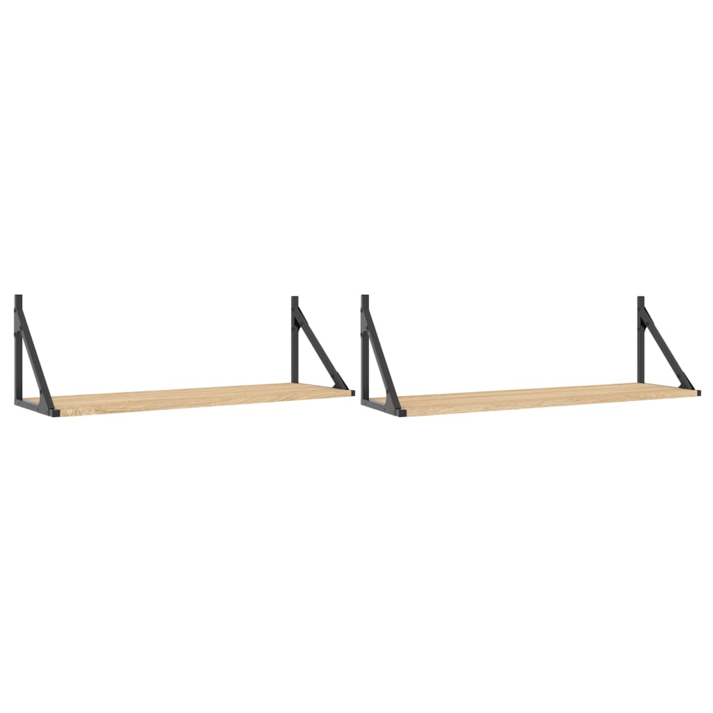 vidaXL Étagères murales 2 pcs Chêne Sonoma 80 x 25 x 25,5 cm Bois d'ingénierie
