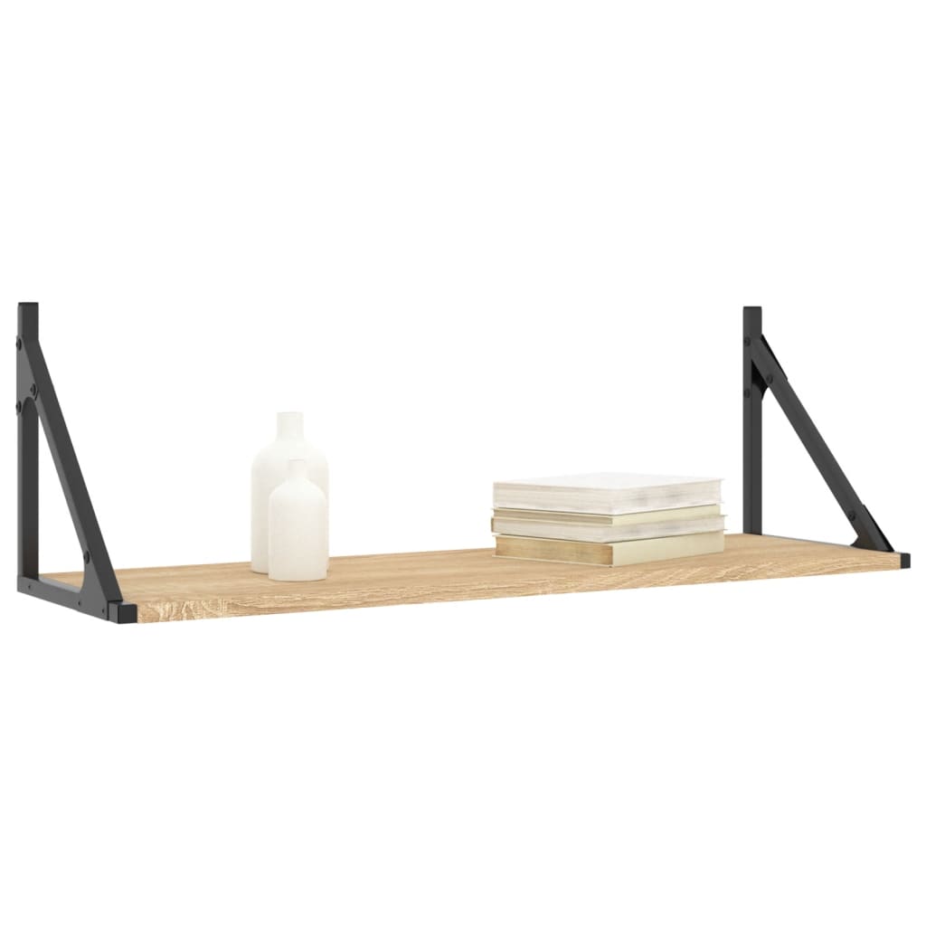 vidaXL Étagères murales 2 pcs Chêne Sonoma 80 x 25 x 25,5 cm Bois d'ingénierie