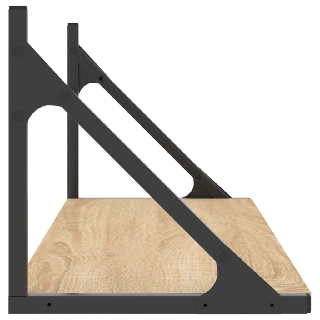 vidaXL Étagères murales 2 pcs Chêne Sonoma 80 x 25 x 25,5 cm Bois d'ingénierie