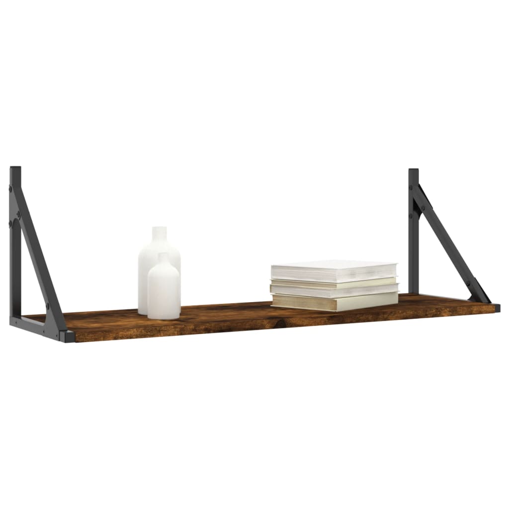 vidaXL Wandregale 2 Stk. Räuchereiche 80x25x25,5 cm Holzwerkstoff