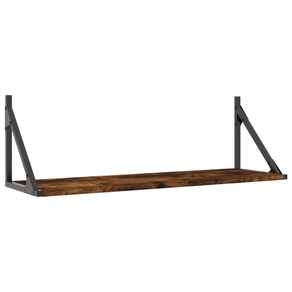 vidaXL Wandregale 2 Stk. Räuchereiche 80x25x25,5 cm Holzwerkstoff