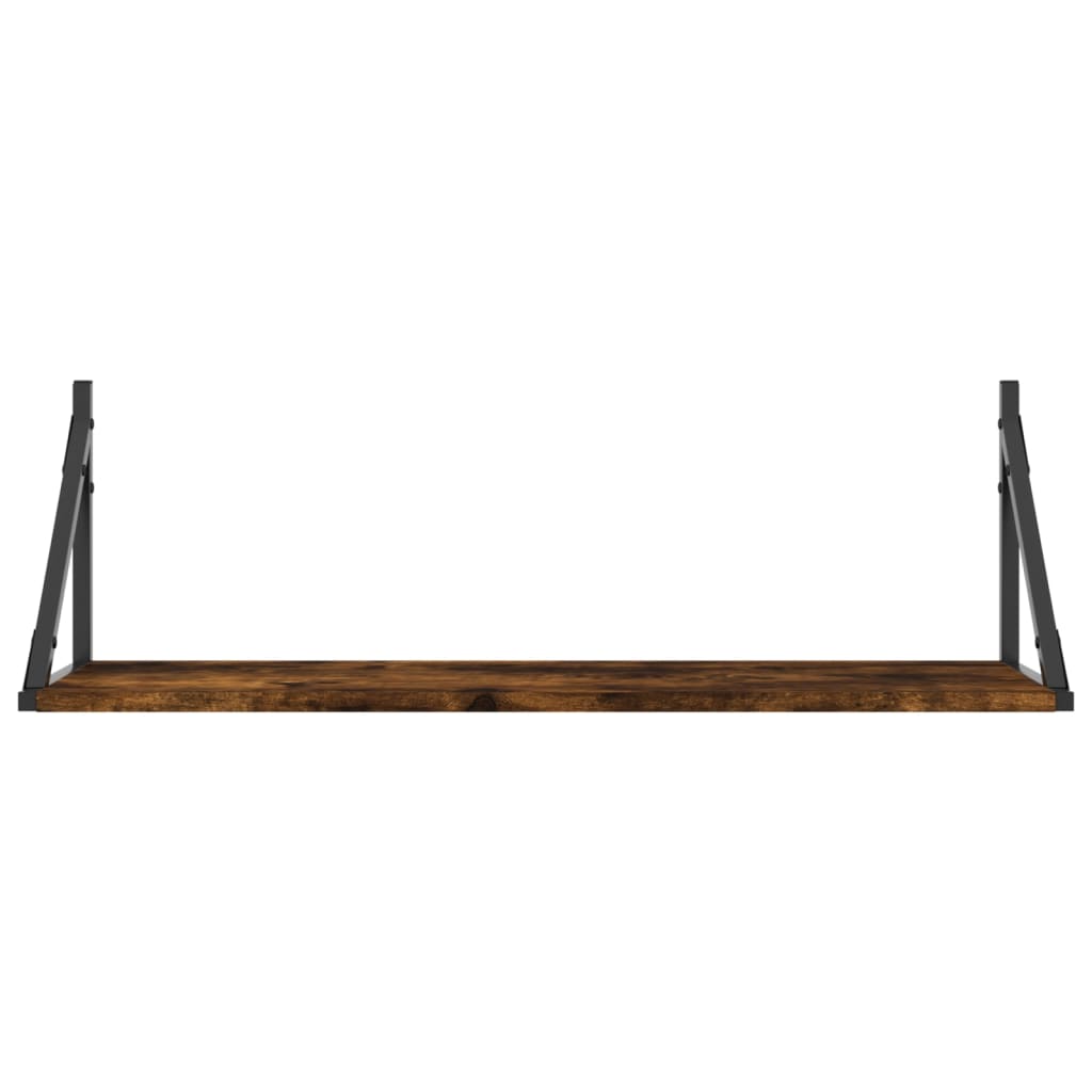 vidaXL Wandregale 2 Stk. Räuchereiche 80x25x25,5 cm Holzwerkstoff