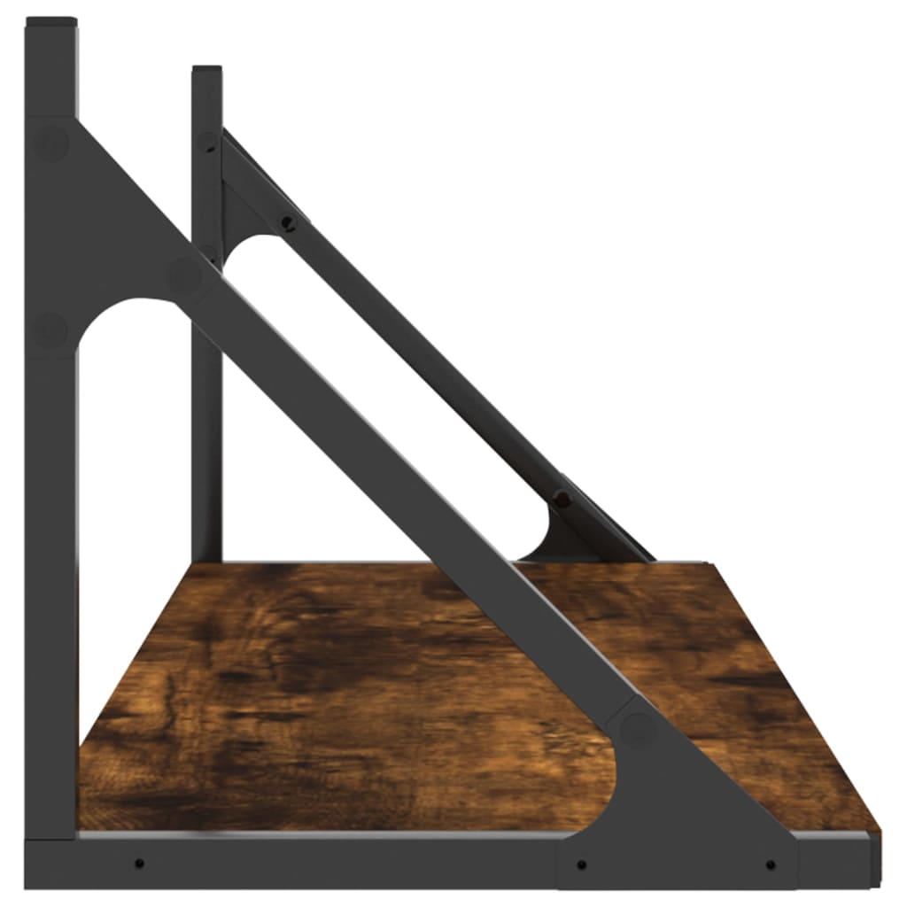 vidaXL Wandregale 2 Stk. Räuchereiche 80x25x25,5 cm Holzwerkstoff
