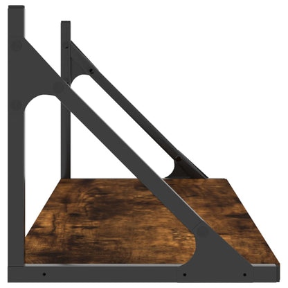 vidaXL Wandregale 2 Stk. Räuchereiche 80x25x25,5 cm Holzwerkstoff