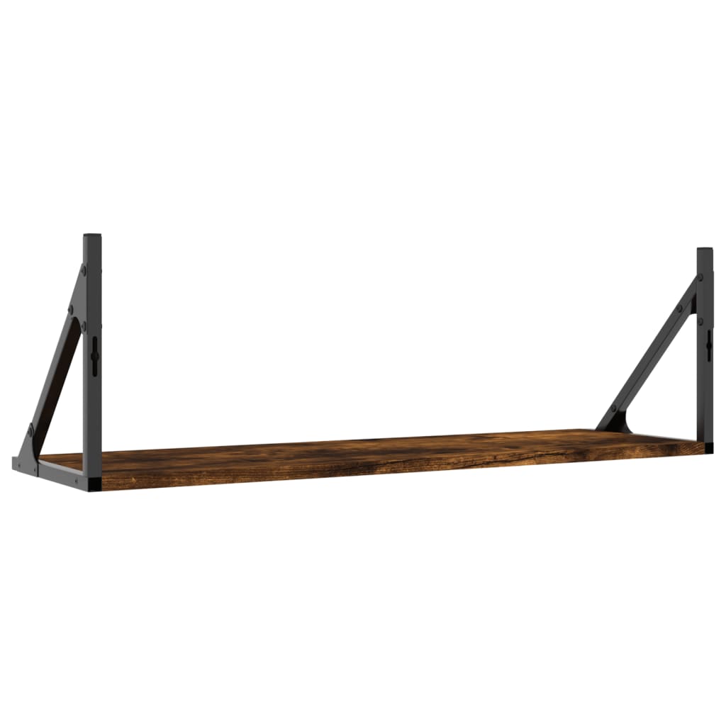 vidaXL Wandregale 2 Stk. Räuchereiche 80x25x25,5 cm Holzwerkstoff