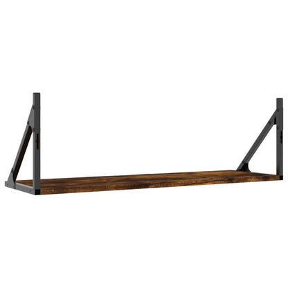 vidaXL Wandregale 2 Stk. Räuchereiche 80x25x25,5 cm Holzwerkstoff