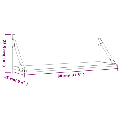 vidaXL Wandregale 2 Stk. Räuchereiche 80x25x25,5 cm Holzwerkstoff