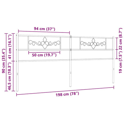 vidaXL Ersatz-Kopfteil Metall Schwarz 193 cm