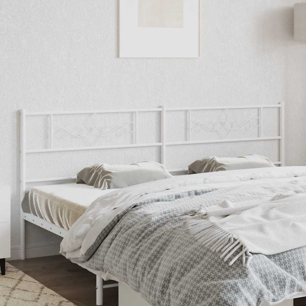 vidaXL Ersatz-Kopfteil Metall Weiß 193 cm
