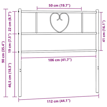 vidaXL Ersatz-Kopfteil Metall Schwarz 107 cm
