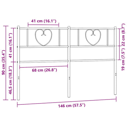 vidaXL Ersatz-Kopfteil Metall Schwarz 140 cm