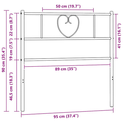 vidaXL Ersatz-Kopfteil Metall Weiß 90 cm