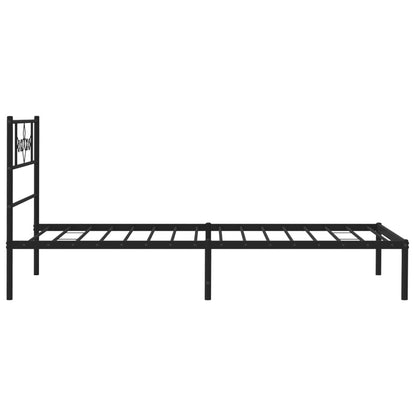 vidaXL Cadre de lit avec tête de lit Métal Noir 75x190 cm