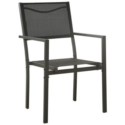 vidaXL Ensemble de salle à manger de jardin 9 pcs Acier et textilène Noir