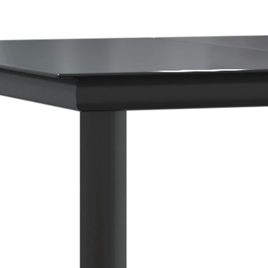 vidaXL Ensemble de salle à manger de jardin 9 pcs Acier et textilène Noir