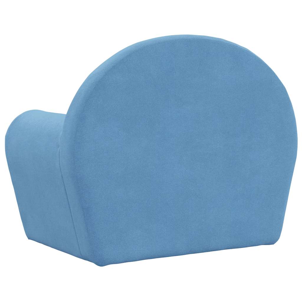 vidaXL Kindersofa Blau Weich Plüsch
