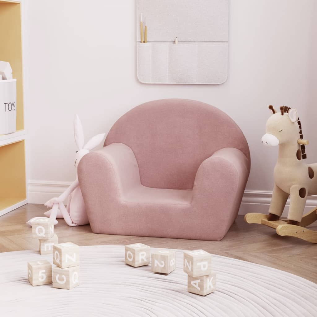 vidaXL Kindersofa Rosa Weicher Plüsch